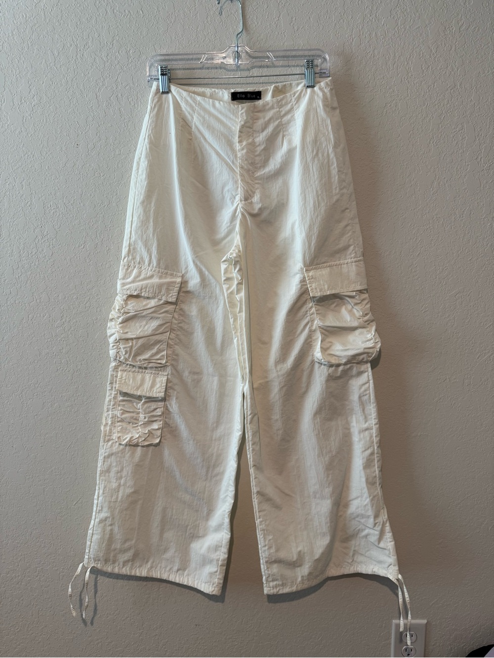 One Teaspoon Cream Wide-Leg Cargo Pants
